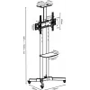 TV stovas-stovas ant ratukų TB TB-ST1 televizoriams iki 75 colių (maks. 45 kg), VESA 600x400