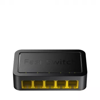 Tinklo komutatorius Cudy FS105D — 5 prievadų „Fast Ethernet“ 10/100, 1 Gbit/s komutavimas, juodas