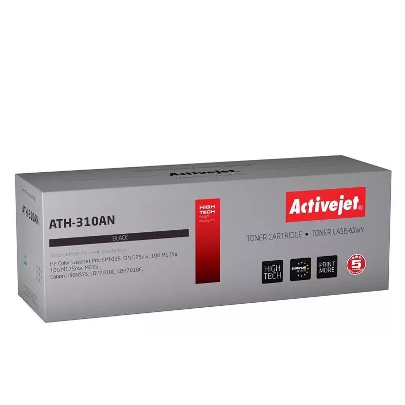 Activejet ATH-310AN Toneris (pakaitalas Canon, HP 126A CRG-729B, CE310A; Premium; 1200 puslapių; juodas)