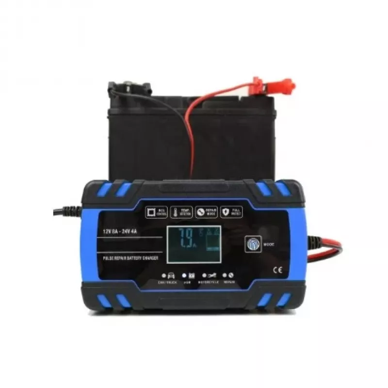 Extralink | automatinis įkroviklis | 12/24 V 8 A akumuliatoriui, mėlynas
