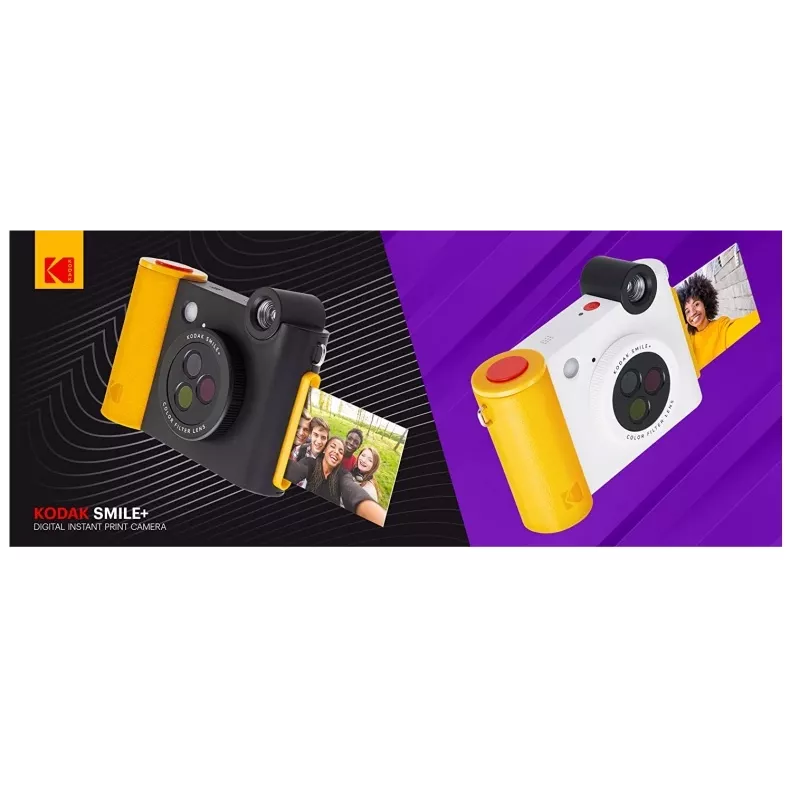 Momentinis spausdinimo fotoaparatas Kodak SMILE+ 2x3 colio rožinis — 2x3 colio ZINK spaudiniai, įmontuota įkraunama baterija