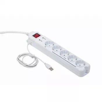 Apsauga nuo viršįtampių Gembird PCW-MS-2G White 5 AC Outlets 250V 1.8m