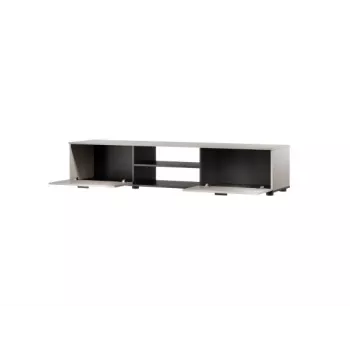 TV spintelė Cama Meble SOHO 180x43x37 cm — kašmyro spalvos viršus, juodas korpusas