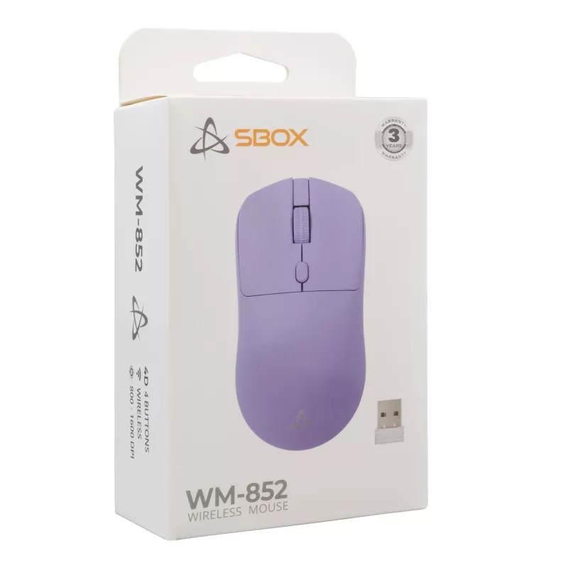 Pelė SBOX WM-852 Purple belaidė WM-852U sąsaja