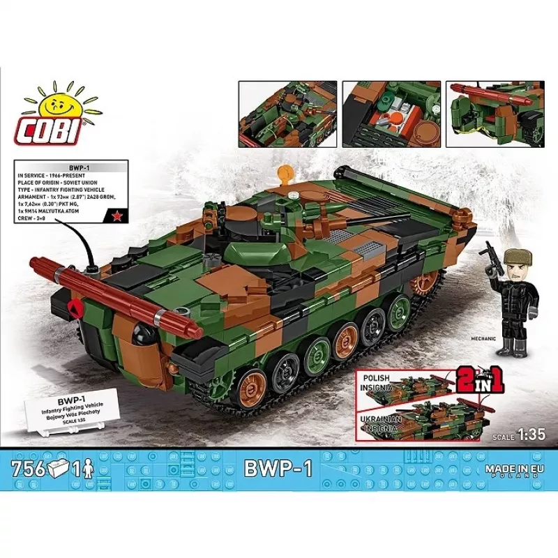 Cobi Armed Forces BWP-1 2630 — lenkų/ukrainiečių amfibinio pėstininkų kovos mašinos modelio rinkinys