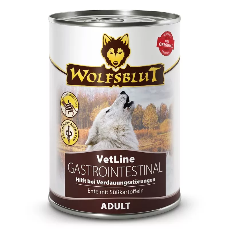 WOLFSBLUT VetLine Gastrointestinal Duck - šlapias šunų ėdalas - 395g