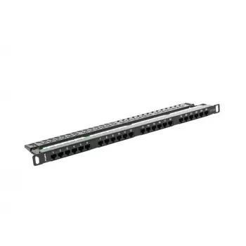 Lanberg PPU5-0024-B - RJ-45 - Cat5, Cat5e - juoda - metalas - montavimas į stovą - 0,5 U (PPU5-0024-B)