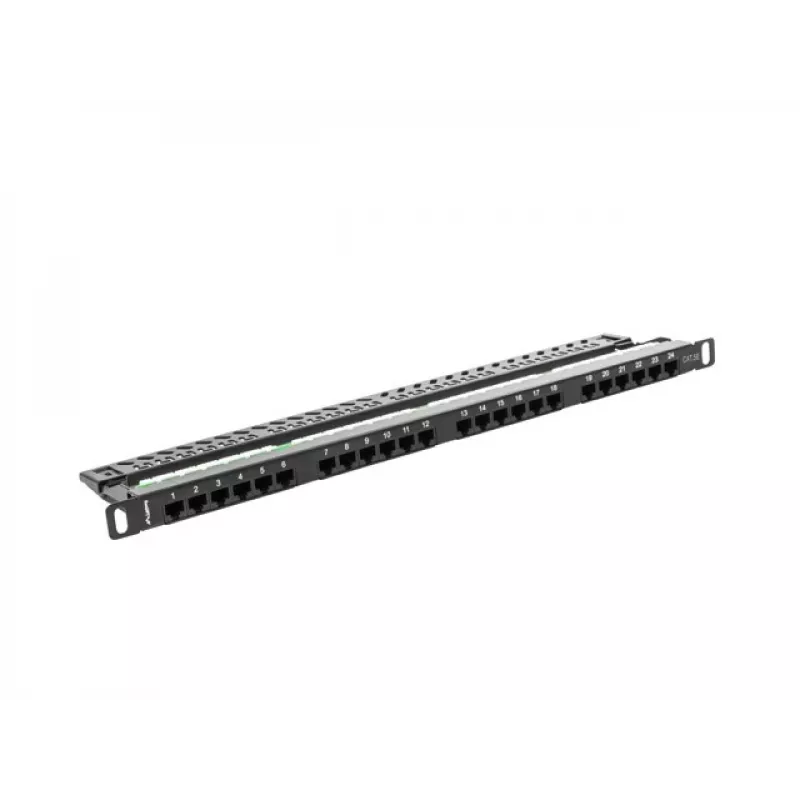 Lanberg PPU5-0024-B - RJ-45 - Cat5, Cat5e - juoda - metalas - montavimas į stovą - 0,5 U (PPU5-0024-B)