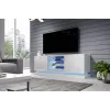 TV cabinet cama meble QIU 160 — MDF white gloss, 1600×420×570 mm