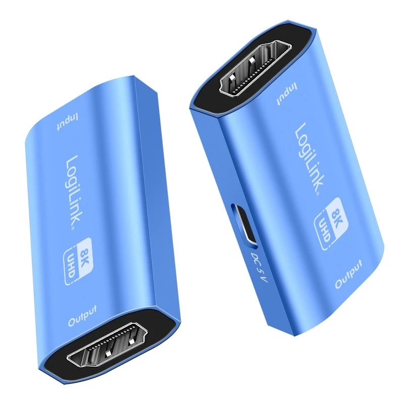 HDMI kartotuvas, 20 m, 8K 60 Hz, HDCP 2.3 alu, blu