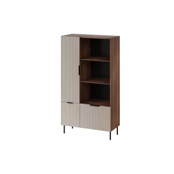 Knygų spinta Cama Meble ALMERA Cama 4, riešutas/kašmyras, 90×42×165 cm