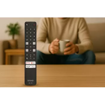 SAVIO universalus televizoriaus nuotolinio valdymo pultas RC-15, skirtas TCL SMART TV, IR belaidis, juodas, veikimo nuotolis 10 m