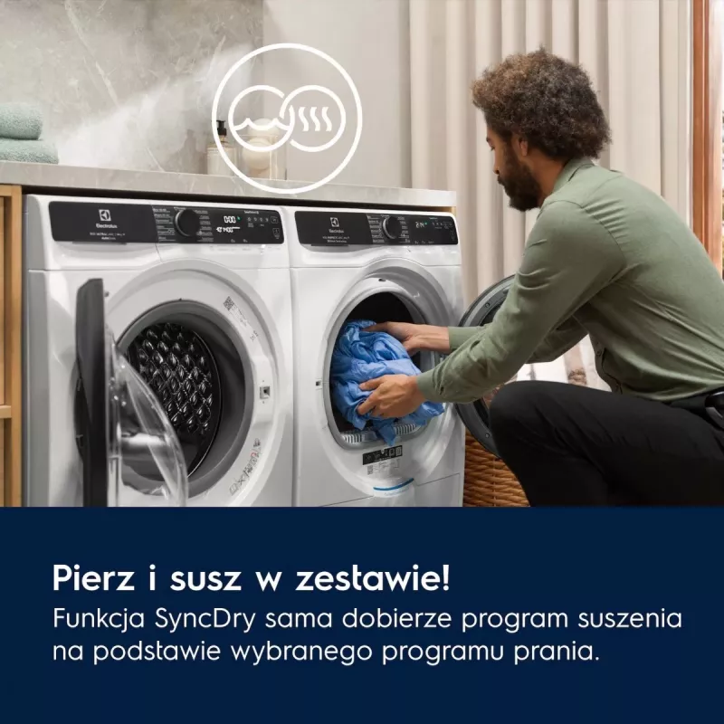 Skalbinių džiovyklė Electrolux EW7D585UCP 8 kg šilumos siurblys, kondensacinis džiovinimas