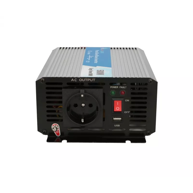 Įtampos keitiklis Extralink OPIP-500W 12V 500W gryna sinusoidė