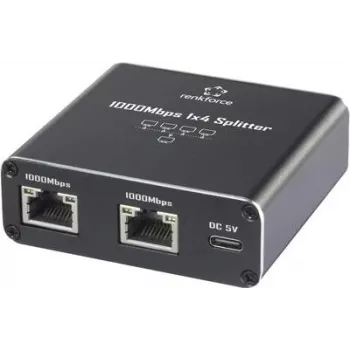 Renkforce RF-GES-400 tinklo komutatorius RJ45 4 prievadų USB maitinimo šaltinis (RF-6739680)