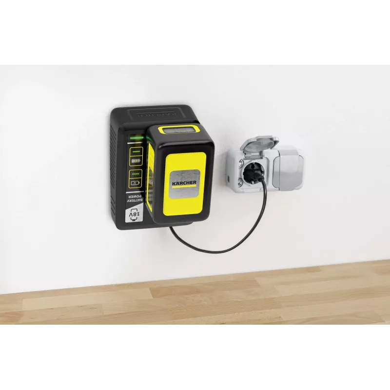Baterijos ir įkroviklio rinkinys Karcher 2.445-063.0, Universal 18V 5000mAh, Geltona/Juoda