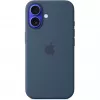 Silikoninis dėklas Apple iPhone 16 MagSafe Denim dangtelis mėlynas 6,1 colio