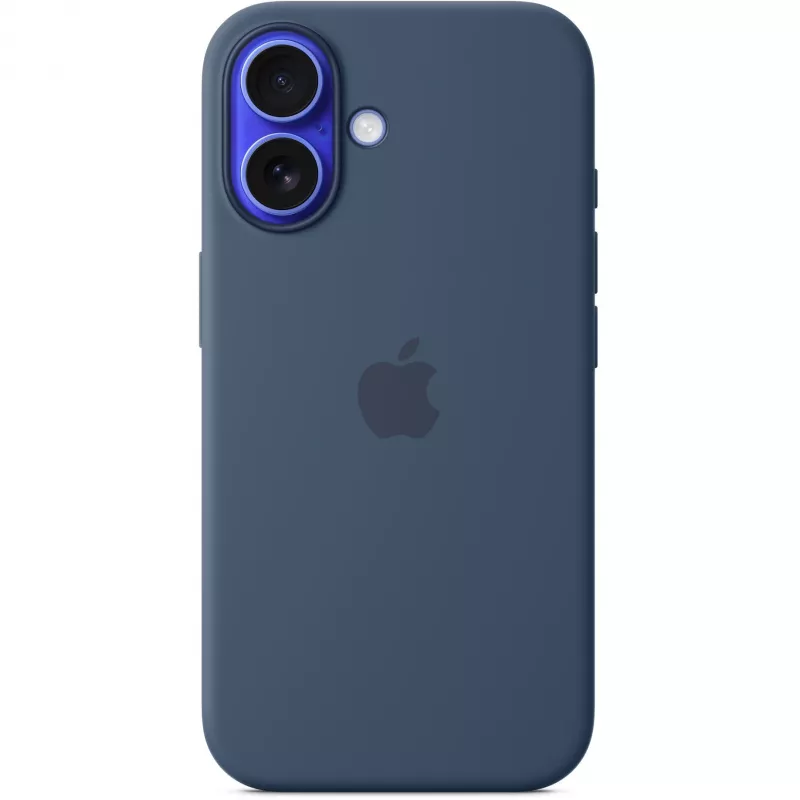 Silikoninis dėklas Apple iPhone 16 MagSafe Denim dangtelis mėlynas 6,1 colio