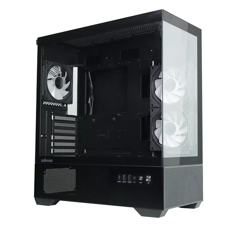 PC korpusas CHRONIX V2 Mid Tower ARGB ventiliatorius x3 juodas