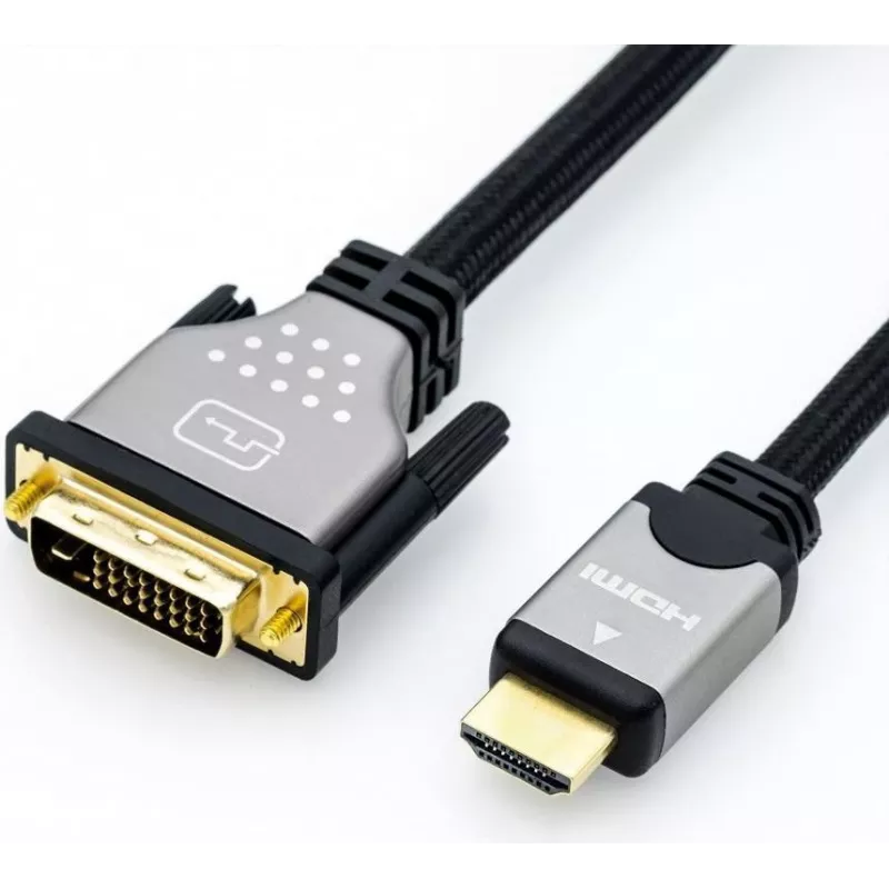 ROLINE 11.04.5870 1m DVI HDMI Juoda - Sidabrinė Video kabelis-Adapter (11.04.5870)