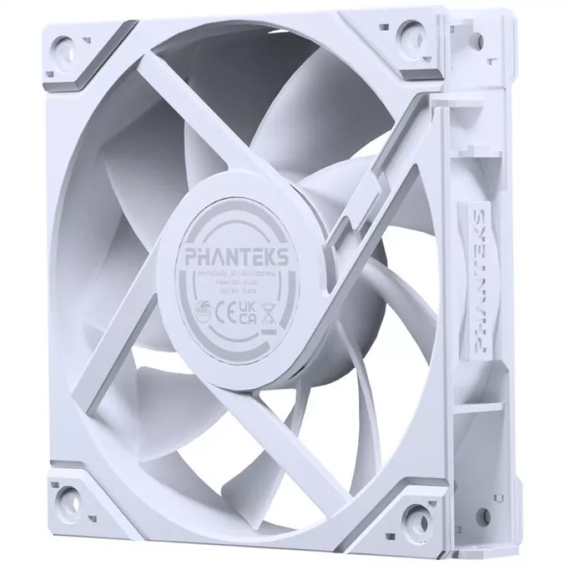 PHANTEKS 120mm korpuso ventiliatorius M25G2-120 D-RGB White — 120mm RGB aušinimo ventiliatorius kompiuterių korpusams