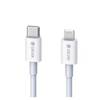 USB-C į Lightning kabelis Devia Smart Series PD 18W — baltas, MFi sertifikuotas