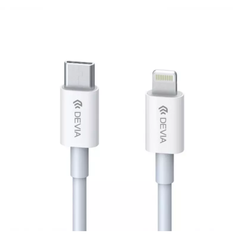 USB-C į Lightning kabelis Devia Smart Series PD 18W — baltas, MFi sertifikuotas