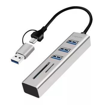 USB3.0 šakotuvas USB-A, SD/microSD lizdas, 2-in-1
