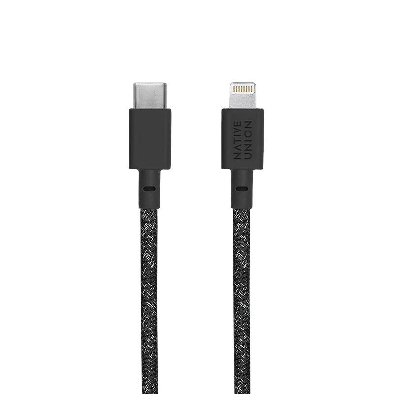 USB-C į Lightning laidas Native Union Night kabelis 3 m — juoda/pilka, 3 m ilgis