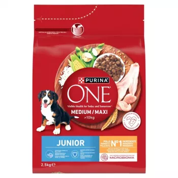 PURINA ONE MED/MAX Junior vištiena ir ryžiai 2,5 kg