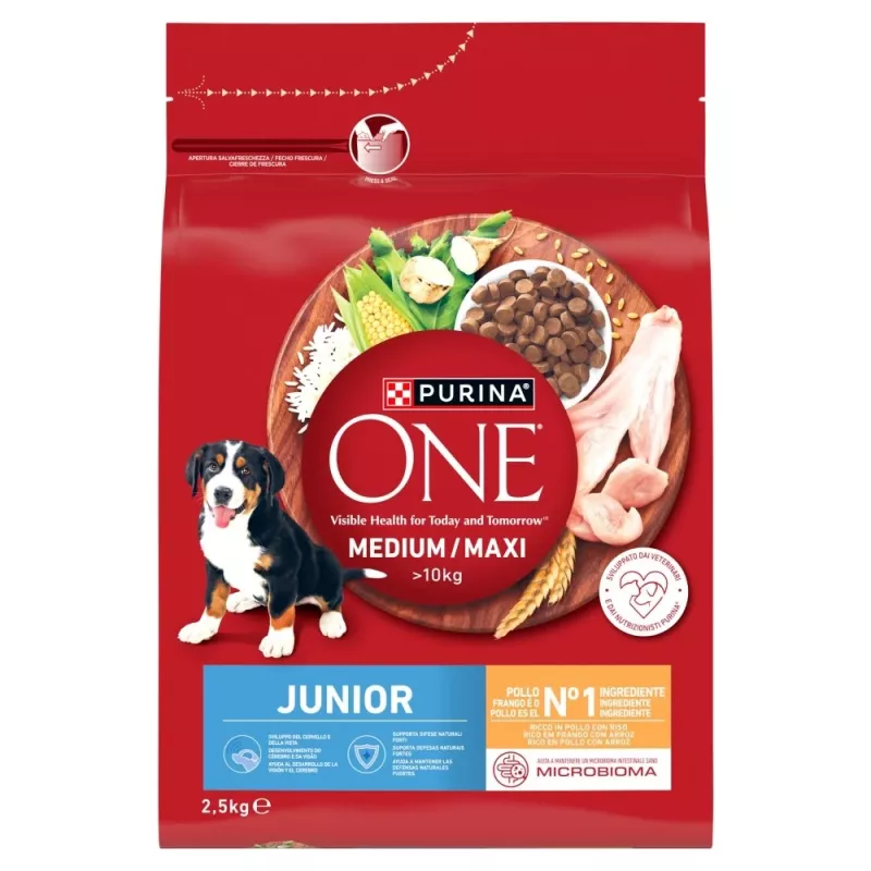 PURINA ONE MED/MAX Junior vištiena ir ryžiai 2,5 kg
