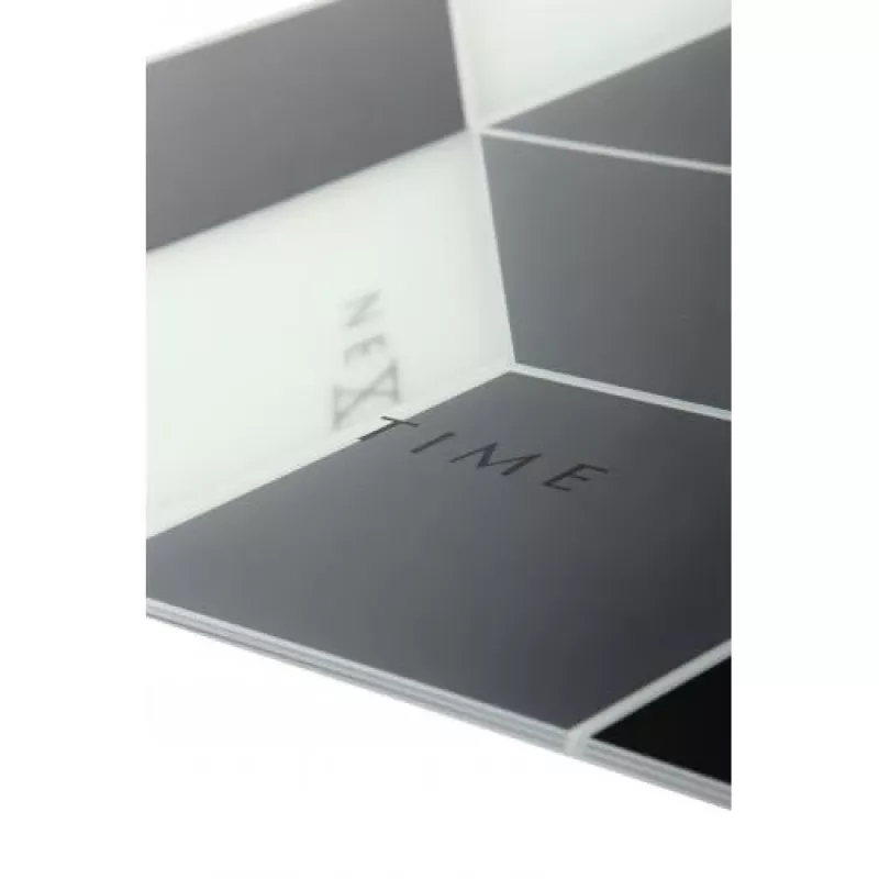 NeXtime klok 8171 Cubic, 43.5x37 cm, sieninis, juoda / balta / pilka