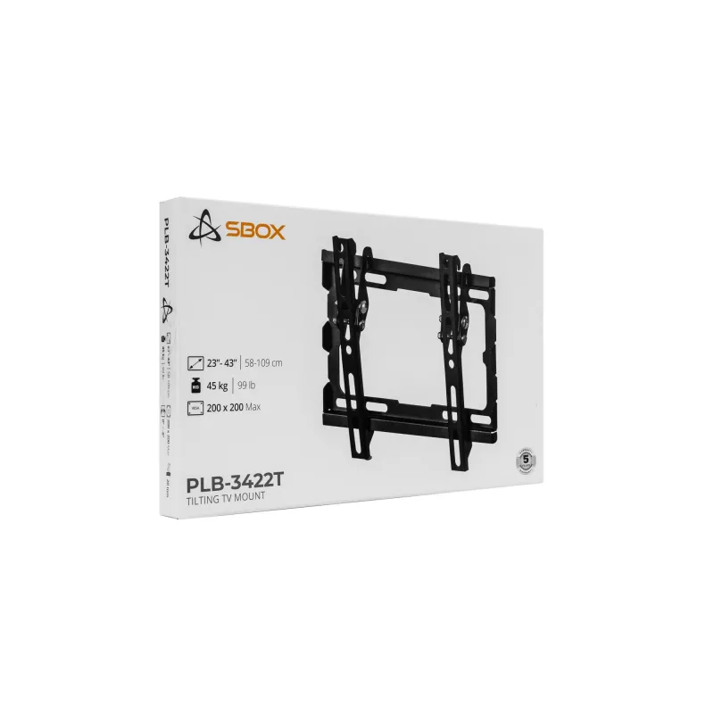SBOX PLB-3422T-2 TV sieninis laikiklis, pasvirinamas, 23–43 colių / 45 kg, VESA 200×200