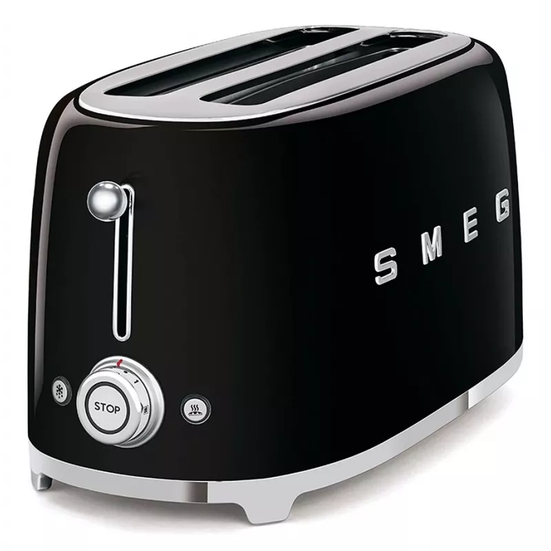 Smeg - TSF02 Skrudintuvas 4 riekėms - Juodas/lakuotas/PxAxG 41x20,8x21,5 cm/6 skrudinimo lygiai/1500 W
