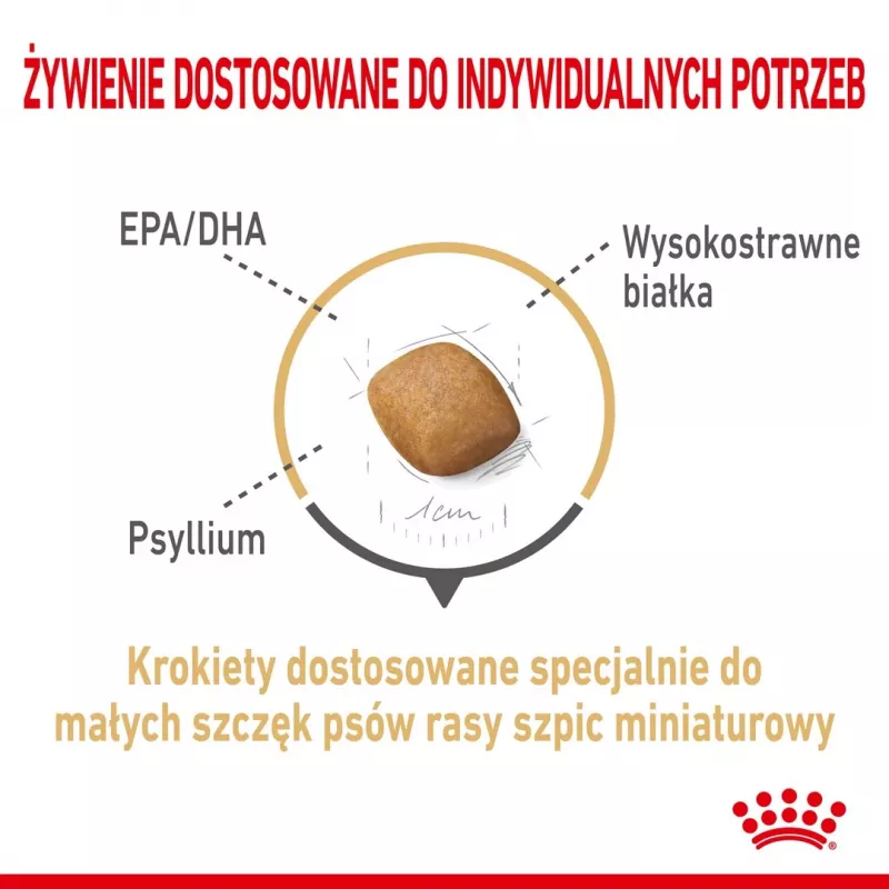 Sausas šunų maistas Royal Canin Pomeranian Adult 3 kg — mažų veislių formulė suaugusiems Pomeranijos špicams