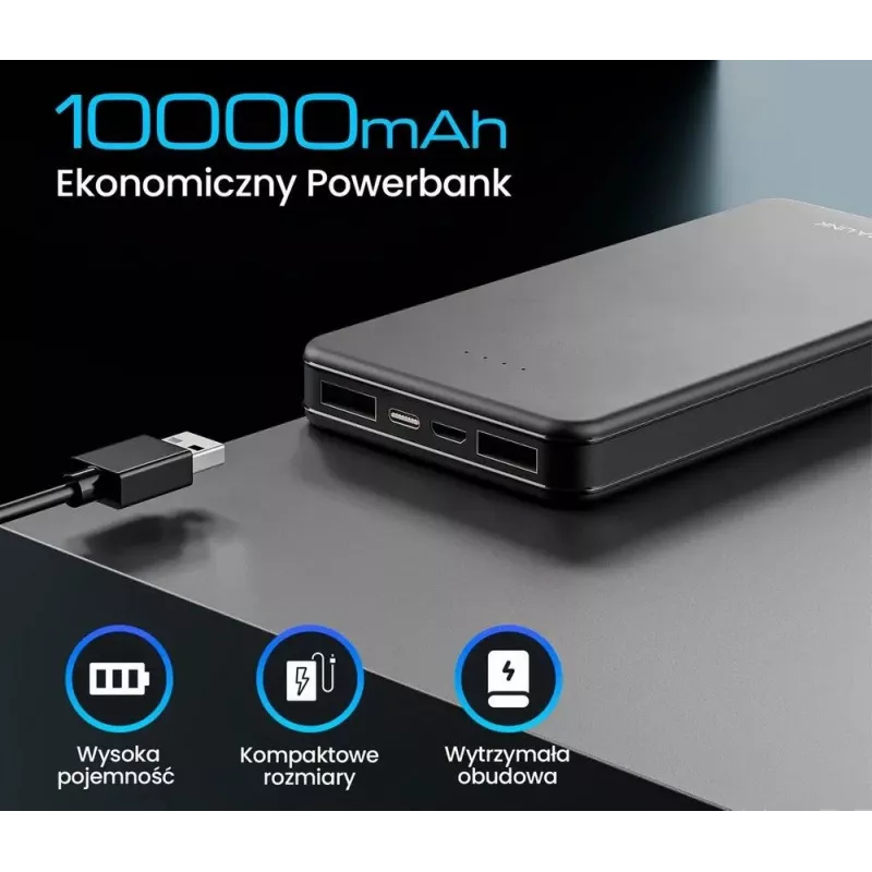 Nešiojamoji išorinė baterija Extralink EPB-078B 10000mAh