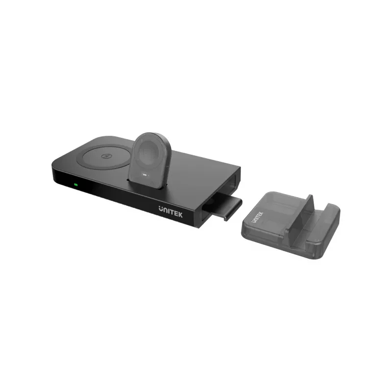 UNITEK MagMighty Combo 5 Ausinės Išmanusis telefonas Išmanusis laikrodis Juoda USB Belaidis įkrovimas Greitas įkrovimas