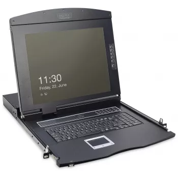 KVM konsolė Digitus 17 colių LCD 1 prievado VGA turkiška klaviatūra