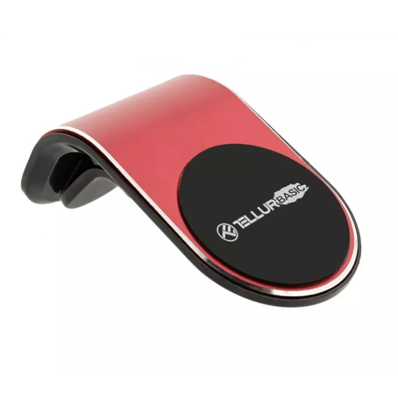 Automobilinio telefono laikiklis Tellur MCM7 magnetinis, tvirtinamas prie ventiliacijos grotelių, raudonas