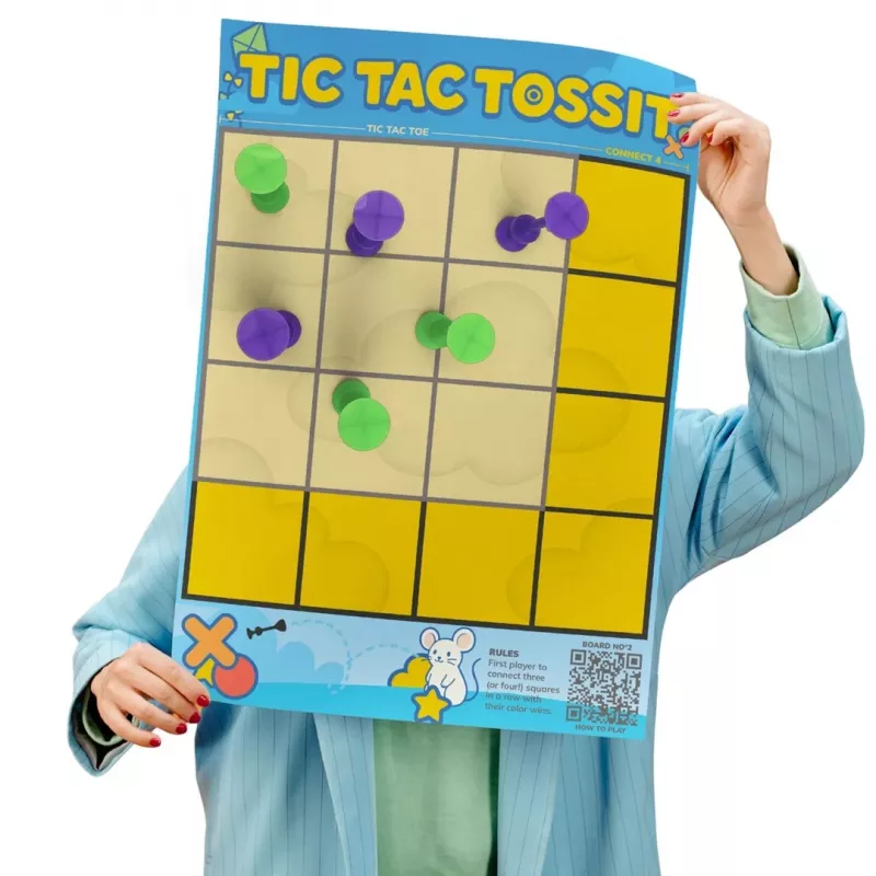 TOSSIT taikinio lenta – Taikinys ir „Tic-Tac-Toe“