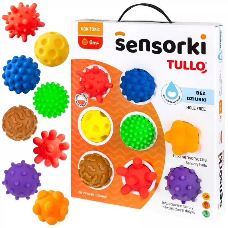 Sensoriniai kamuoliukai be skylučių TULLO 8 vnt.