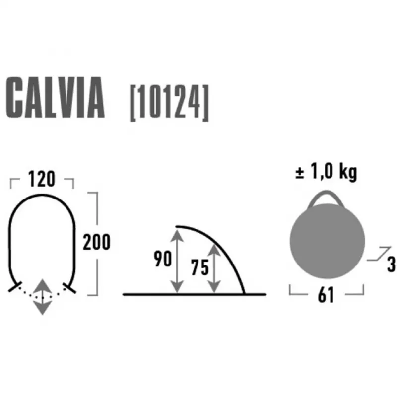 Kupolinė palapinė High Peak Calvia mėlyna pilka 2000x1200x900mm