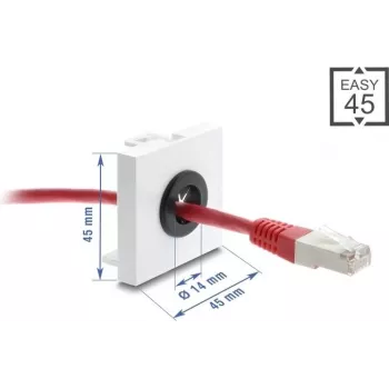 Kabelių pravedimo įvorė DELOCK Easy 14 mm skersmens modelis 91071 kabelių vedimui ir stalo įvorė
