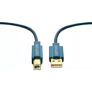 ClickTronic 1.8m USB 2.0 A/B m/m 1.8m USB A USB B mėlynas USB laidas (70096)