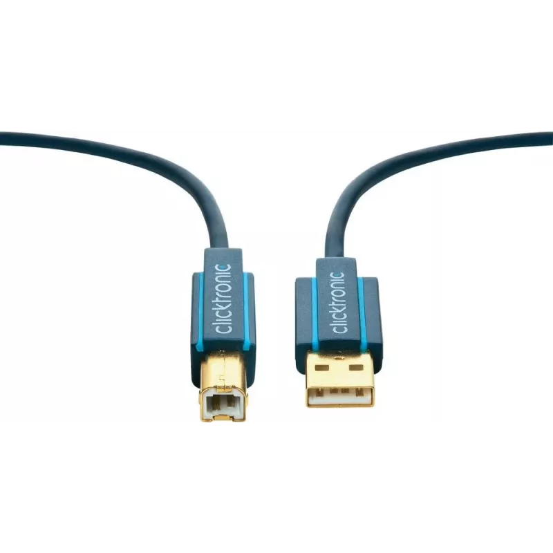 ClickTronic 1.8m USB 2.0 A/B m/m 1.8m USB A USB B mėlynas USB laidas (70096)