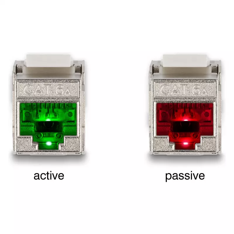 DeLOCK Keystone modulis RJ45 lizdas į LSA Cat.6A su LED sidabrinė balta