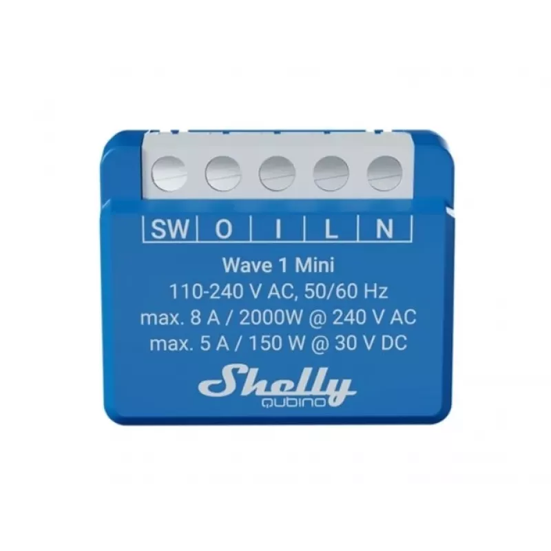 Shelly Qubino Wave 1 Mini LR išmanusis jungiklis Z-Wave mėlynas