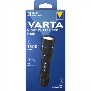 Žibintuvėlis Varta F30R Aliuminis Įkraunamas LED, aliuminio korpusas, įkraunamas