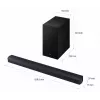 Soundbar Samsung HW-B450F/EN 2.1 kanalų Bluetooth su belaidžiu žemų dažnių garsiakalbiu, 300 W RMS, Dolby Audio, ARC