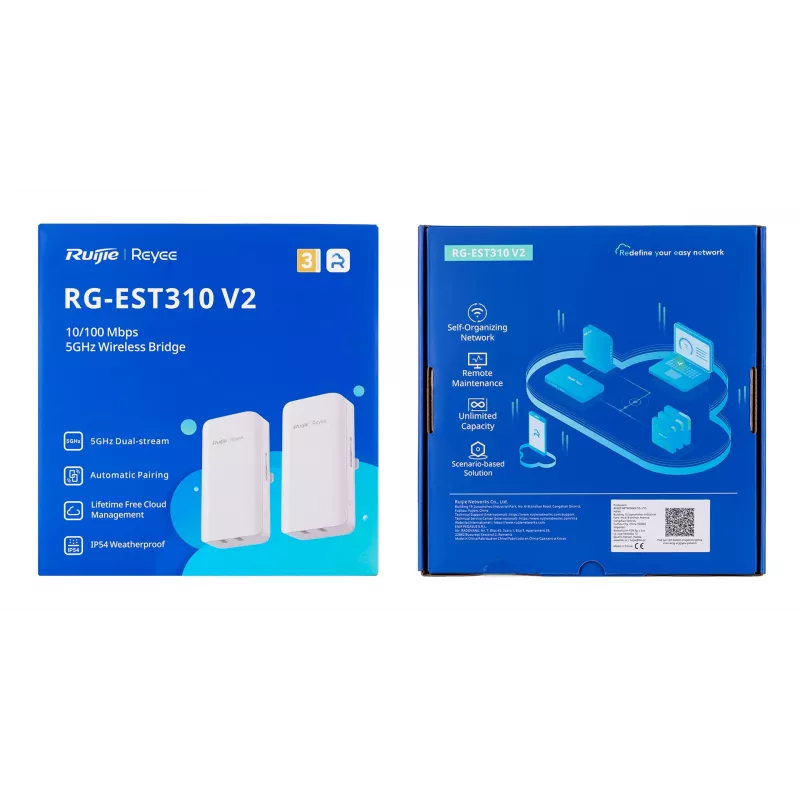 Ruijie Networks RG-EST310 V2 belaidis prieigos taškas 867 Mbit/s Baltas Power over Ethernet (PoE)